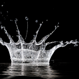 A high-speed photograph of a splash forming a crown shape